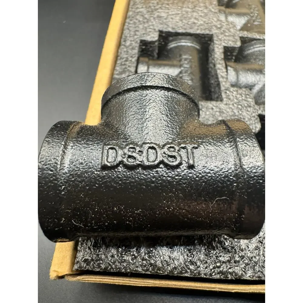 Home TZH Black Malleable Cast iron Pipe Threaded Tee 3/4 INCH Fittings Plumbing
